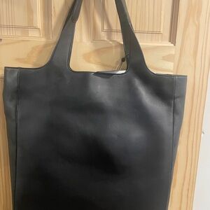 Black Leather Tote Bag